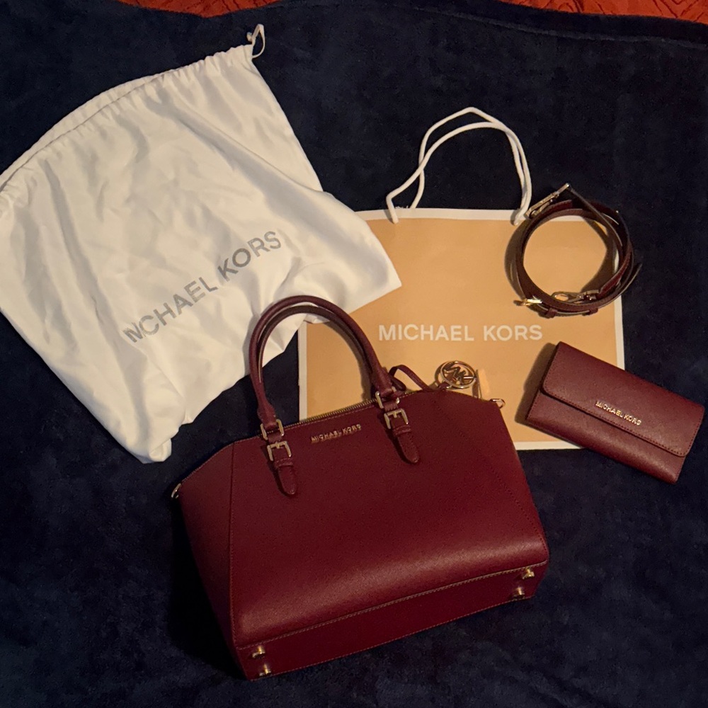 Michael Kors satchel and wallet set